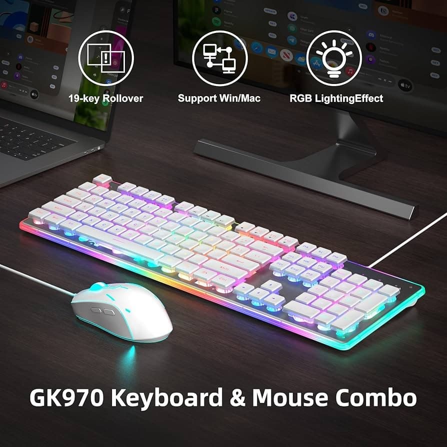 MAGEGEE GK970 COMBO BLANC / ÉCLAIRAGE RGB - Image 9